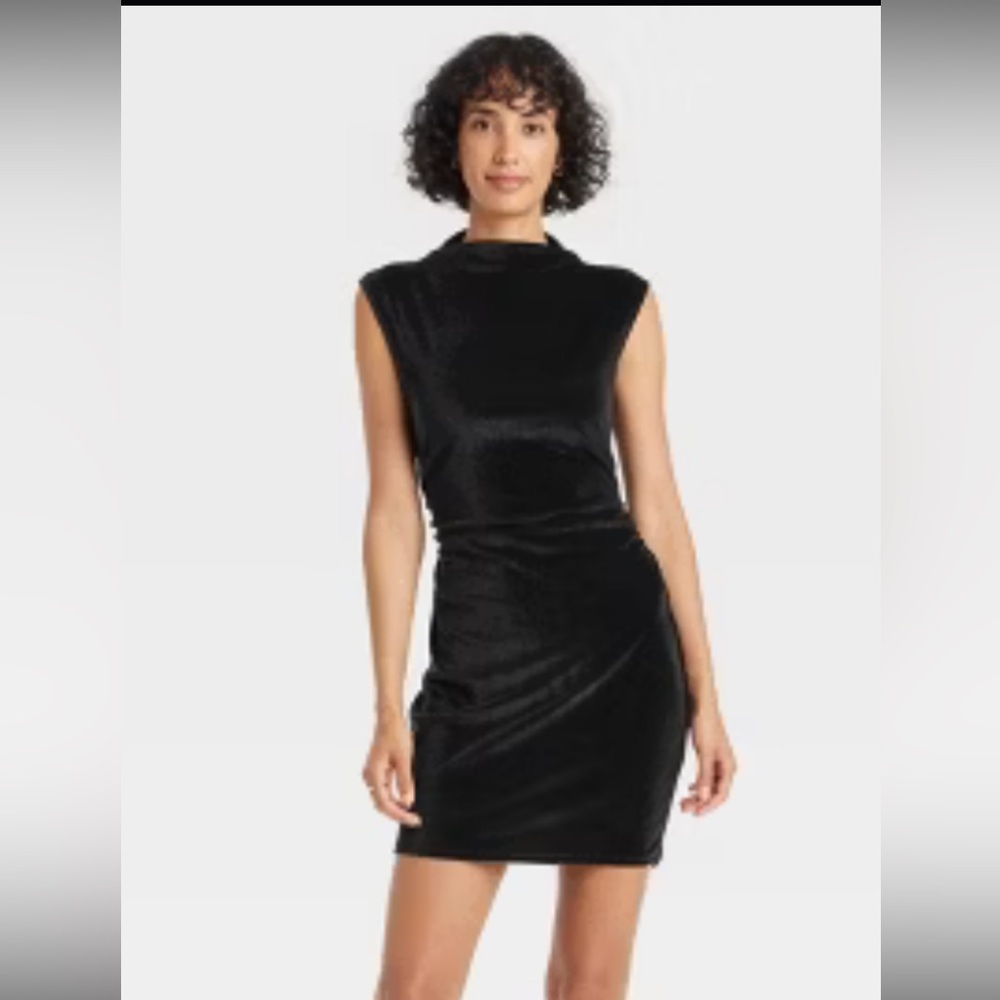 A New Day Black Velvet Holiday Party Dress